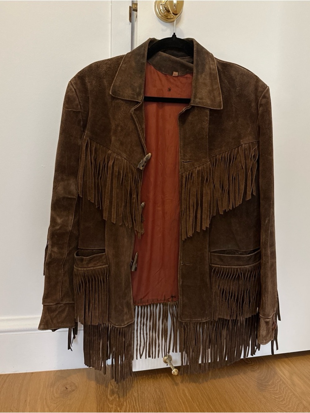 Vintage Brown Suede Fringe Jacket